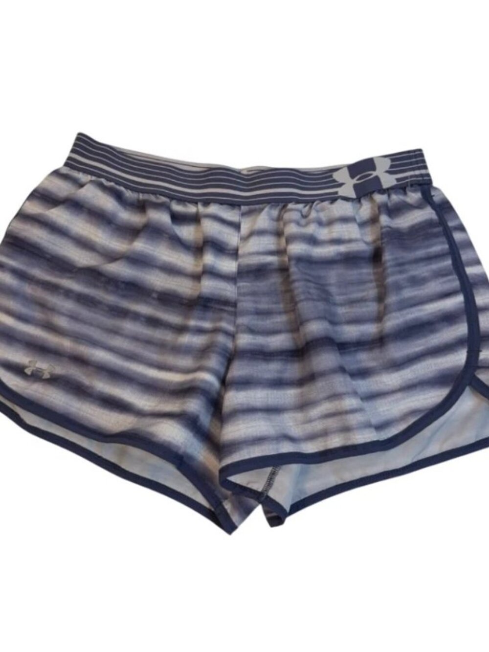 Under Armour UA Womens Blue Gray White Athletic Running Shorts Size Small